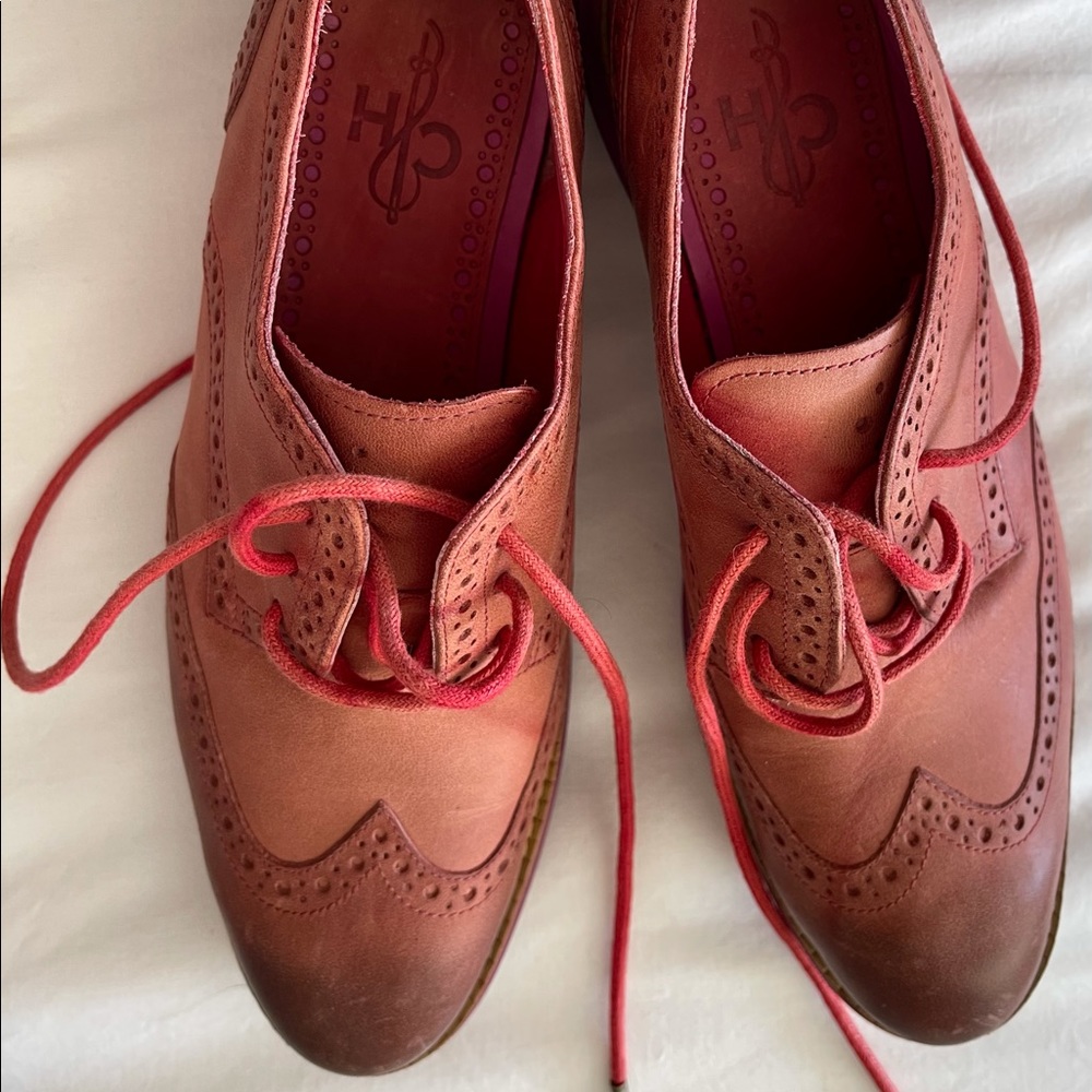 Cole Haan Red Suede Classic Saddle Shoes, sz 7.5 - Picture 3 of 10
